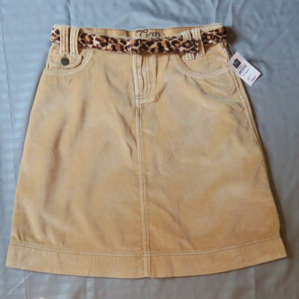 GapKids Girls Velour Skirt w/Leopard Print Belt  Size 12  NWT